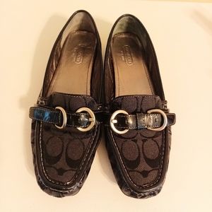 Coach Sharin 8 B black canvas loafer